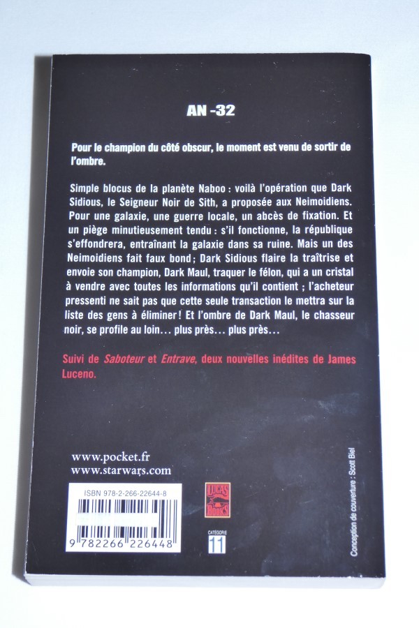 Star Wars - Dark Maul L'ombre du chasseur dos