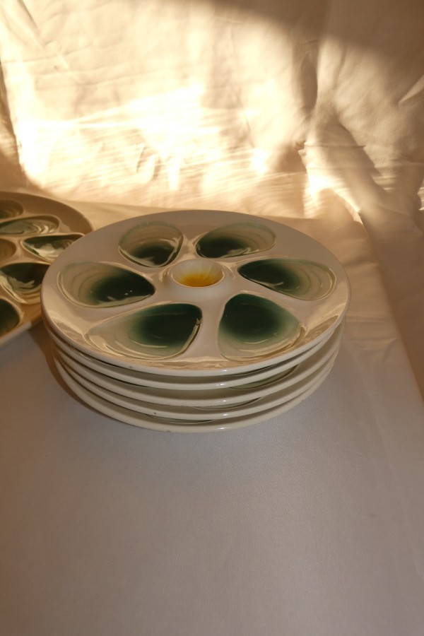 Service à huitres en faïence Salins