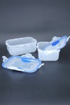 Lot de 2 boîtes hermétiques en plastique ouvertes