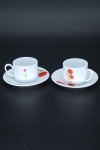 Lot de 2 tasses à café coquelicot en porcelaine