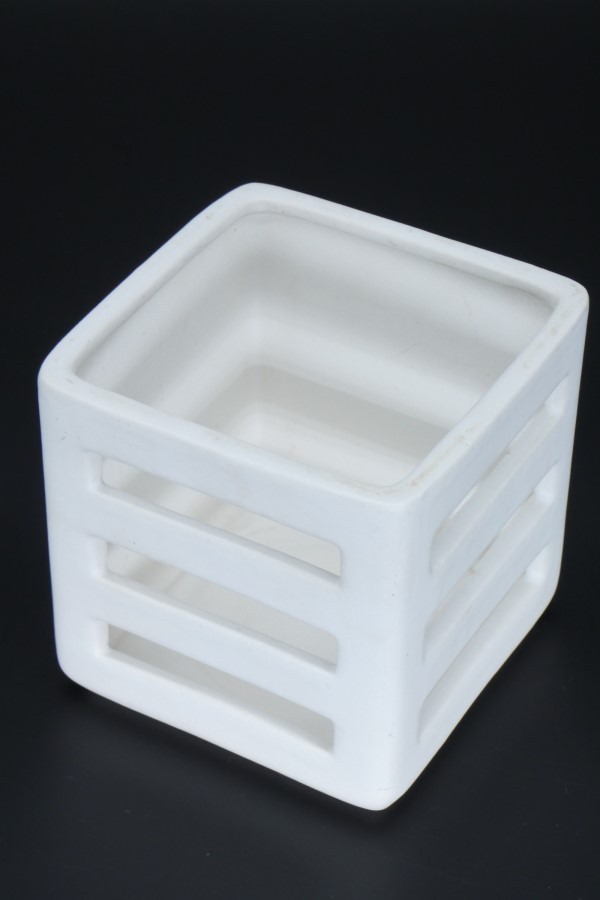 Photophore en céramique blanche