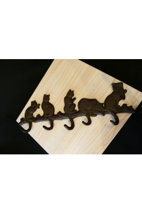 Patère 5 chats en entier