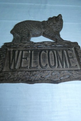 Plaque ours Welcome entière de près