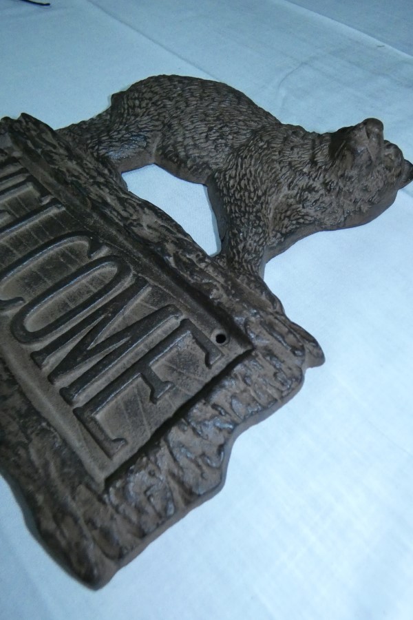 Plaque ours Welcome côté droit